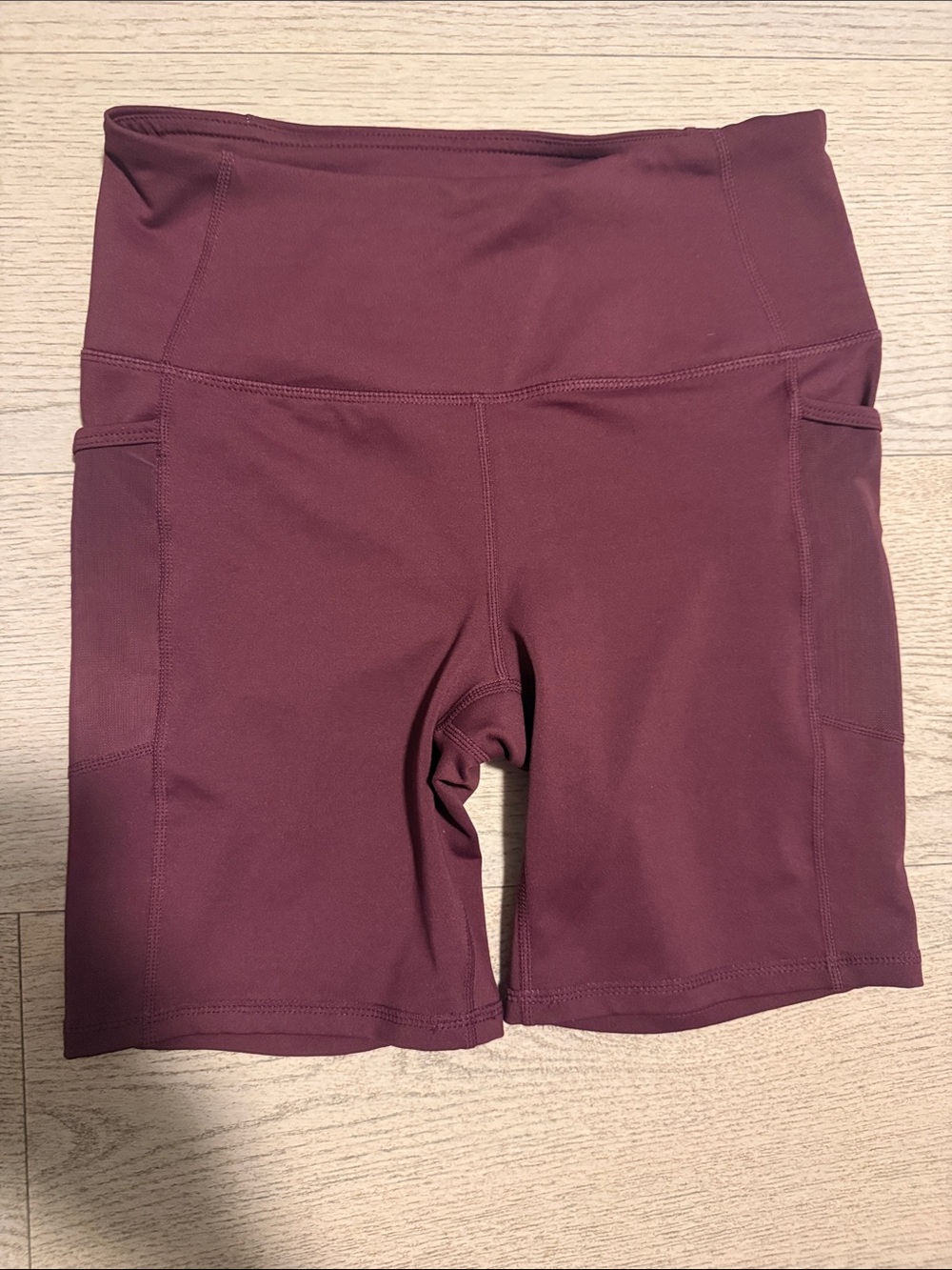 GAIAM High-Waist Bike Shorts — Burgundy